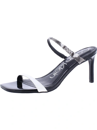 CALVIN KLEIN HALENA WOMENS LEATHER OPEN TOE DRESS SANDALS