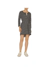 Sanctuary Sullivan Womens Striped Henley T-shirt Dress In Black