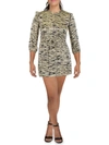 Rails Ora Womens Satin Printed Fit & Flare Dress In Green
