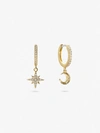 Ana Luisa Celeste Crescent Moon Huggie Hoops Earrings In Gold/zirconia