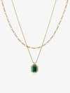 Ana Luisa Layered Necklace Set In Gold/malachite