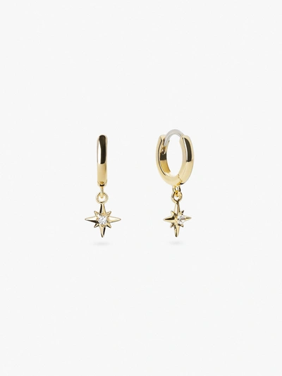 Ana Luisa Star Hoop Earrings In Gold/zirconia