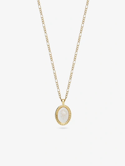 Ana Luisa Rose Engraved Necklace In Gold