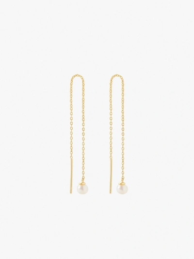 Ana Luisa Pearl Threader Earrings In Gold