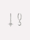 Ana Luisa Crescent Moon Huggie Hoops In Silver
