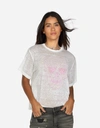 Lauren Moshi Linnea Pink Peace Love Skull In White Burnout