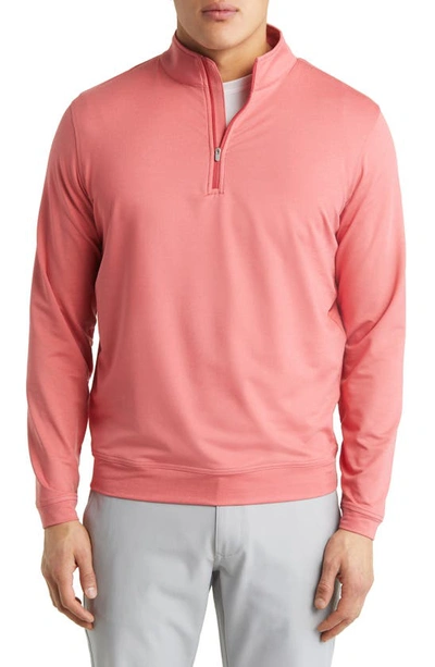 Peter Millar Perth Mélange Performance Quarter Zip Pullover In Red