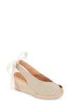 Patricia Green Dolce Espadrille Wedge Sandal In Natural Lurex