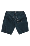Volcom Frickin' Mix Elastic Waist Cotton Shorts In Cruzer Blue