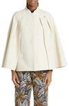 Max Mara Valdez Cotton Cape In Ivory