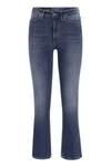 Dondup Mandy High-waisted Flared Jeans With Ankle Length In Denim Blue