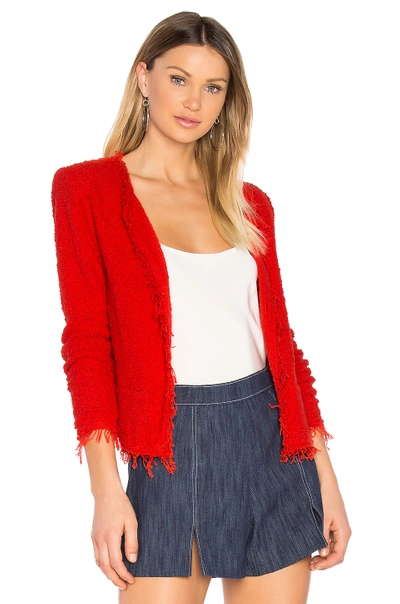 Iro Shavani Open-front Boucle Jacket In Red