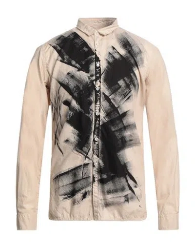 6167 Man Shirt Beige Size 16 Cotton