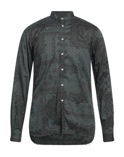 6167 Man Shirt Dark Green Size 16 Cotton