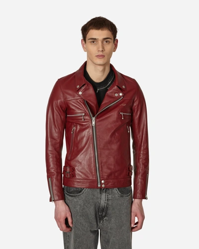 Undercover Leather Rider Jacket In Red
