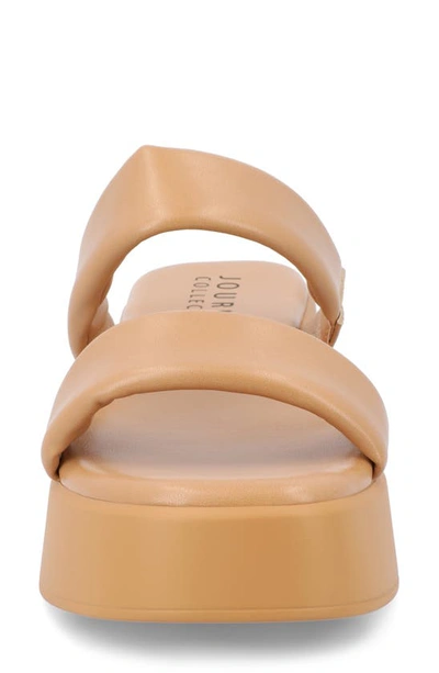 Journee Collection Veradie Tru Comfort Platform Slide Sandal In Tan
