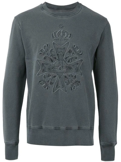 Vivienne Westwood Man Logo Embroidered Sweatshirt - Grey