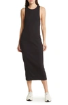 RAG & BONE THE ESSENTIAL SLEEVELESS RIB ORGANIC PIMA COTTON MIDI DRESS