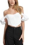 BARDOT SIGMA OFF THE SHOULDER CORSET CROP TOP