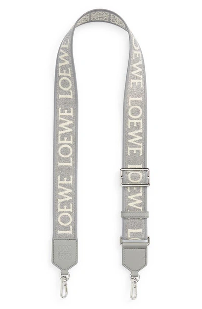 Loewe Anagram Logo Bag Strap In Silver
