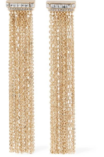 Lanvin Gold-tone Crystal Clip Earrings