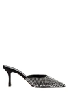 PARIS TEXAS 'HOLLYWOOD' BLACK POINTED MULES WITH RHINESTONE EMBELLISHMENT IN LEATHER WOMAN