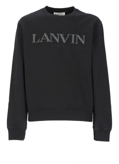 Lanvin Curb Embroidered Sweatshirt In Black