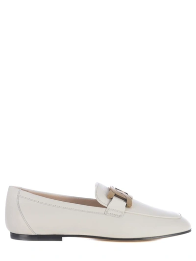 Tod's Kate Leather Loafers In White