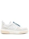 FERRAGAMO WHITE CASSINA LOW TOP SNEAKERS IN SUEDE LEATHER WOMAN