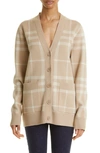 BURBERRY WILLAH CHECK WOOL & CASHMERE CARDIGAN