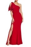 DRESS THE POPULATION DRESS THE POPULATION GEORGINA ONE-SHOULDER CREPE GOWN
