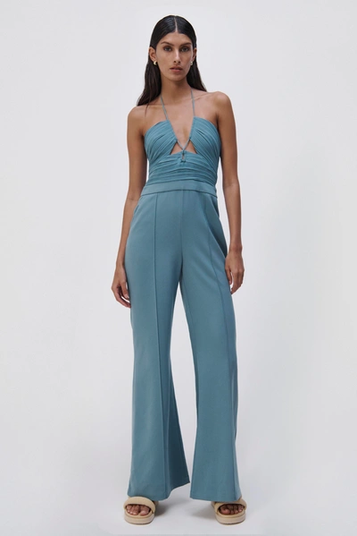 Jonathan Simkhai Gala Plisse Jumpsuit In Celeste Blue