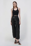Simkhai Luxe Vegan Leather Cargo Pant In Black