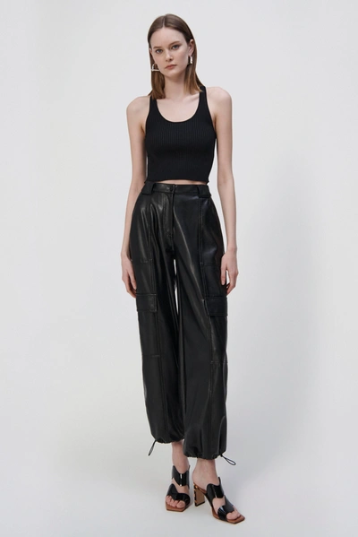 Simkhai Luxe Vegan Leather Cargo Pant In Black ModeSens