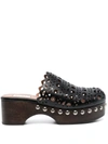 Alaïa Vienne Perforated Calfskin Mule Clogs In Black