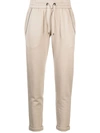 Brunello Cucinelli Cotton And Silk Blend Joggers In White