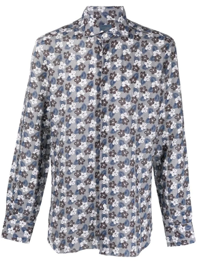 Barba Napoli Long-sleeve Linen Shirt In Spotted