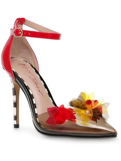 Betsey Johnson Landyn Womens Embellished Ankle Strap Heels In Multi