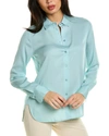 VINCE SLIM FITTED SILK-BLEND BLOUSE