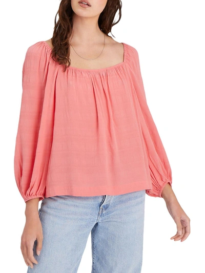 Sanctuary Sunset Womens Textured Off-the-shoulder Top In Pink
