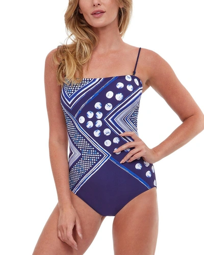 Gottex Chic Point Bandeaux One-piece In Blue
