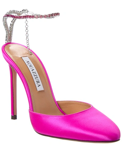 Aquazzura Ice 105 Satin Pump In Pink