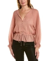 We Are Kindred Aurora Tie Neck Blouse In Pink