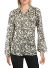 NYDJ WOMENS FLORAL OFFICE BLOUSE