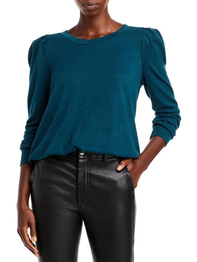 Chenault Womens Hatchi Knit Puff Shoulder Pullover Top In Teal