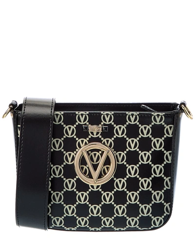 Valentino By Mario Valentino Yvette Monogram Leather Crossbody In Black