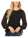 Cece By Cynthia Steffe Tie-cuff Top In Multi