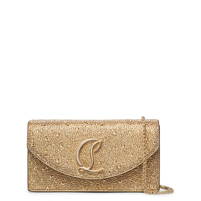 Christian Louboutin Loubi54 Metallic Leather Shoulder Bag In Gold