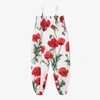 DOLCE & GABBANA GIRLS WHITE POPLIN POPPY JUMPSUIT