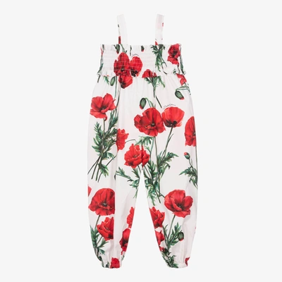 Dolce & Gabbana Kids' Floral-print Jumpsuit In Multicolor